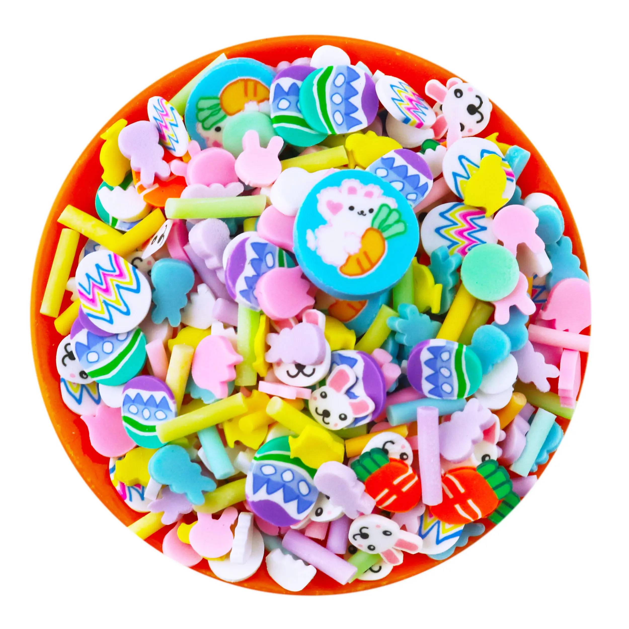 100G Easter Cute Bunny Rabbit Easter Egg Carrot Mix Polymer Clay Sprinkles Slices For Slime Filler DIY Crafts Nail Art