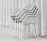 Mobilier de jardin moderne Ensemble de chaises empilables en aluminium avec cadre en aluminium Ensemble de chaises de salle à manger en rotin