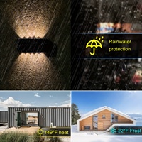 Lampe solaire murale bidirectionnelle 10 LED, 12 heures d'autonomie, étanche, pour extérieur, escalier, allée, cour, jardin, décoration