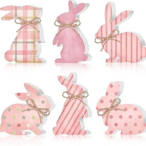 Ornement de Pâques en bois en forme de lapin, décoration artisanale pour intérieur et extérieur, idéal pour les fêtes - Product Image 5