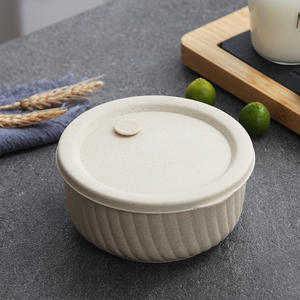 Boîte à lunch bento en <span class=keywords><strong>plastique</strong></span> écologique sans BPA, petite, en paille de blé, avec logo personnalisé, lavable au lave-vaisselle, pour l'école et les adultes - Product Image 1