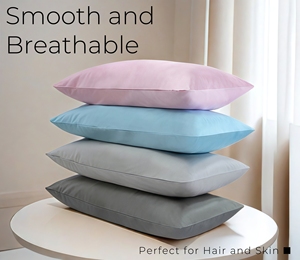 Set di Lusso con Federa <span class=keywords><strong>in</strong></span> Morbida <span class=keywords><strong>Seta</strong></span> Satinata e Mascherina per Occhi, Federa Moderna di Alta Qualità per Uso Domestico, Misura Queen - Product Image 2