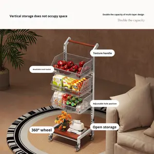 ชั้นวางของ ชั้นวางขนม ชั้นวางของในห้องนั่งเล่น ตู้เก็บของโลหะคุณภาพสูง ตู้เก็บของสไตล์วิน<span class=keywords><strong>เท</strong></span><span class=keywords><strong>จ</strong></span> รถเข็นเก็บของอเนกประสงค์ - Product Image 2