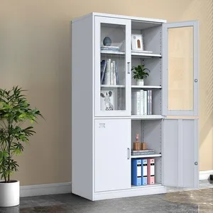 YML Hot Sale Security Hospital Large Metal File Storage Cabinet Glass Door Office File Cabinet