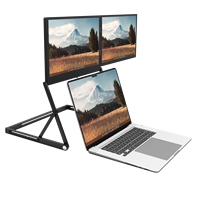 Moniteur portable double sans pilote OEM 15,6 pouces 1080P IPS pliable, extension d'écran d'ordinateur portable Type-C avec haut-parleur intégré