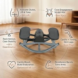 Home Rock Stepper U Stepper Twister Mini Pedal Stepper Machine Whole Body Fitness With <strong>Mat</strong> and Ropes - Product Image 4
