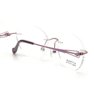 Factory Wholesale Classical Optical Frames Titanium Eyeglasses Frames Titanium Rimless For Women