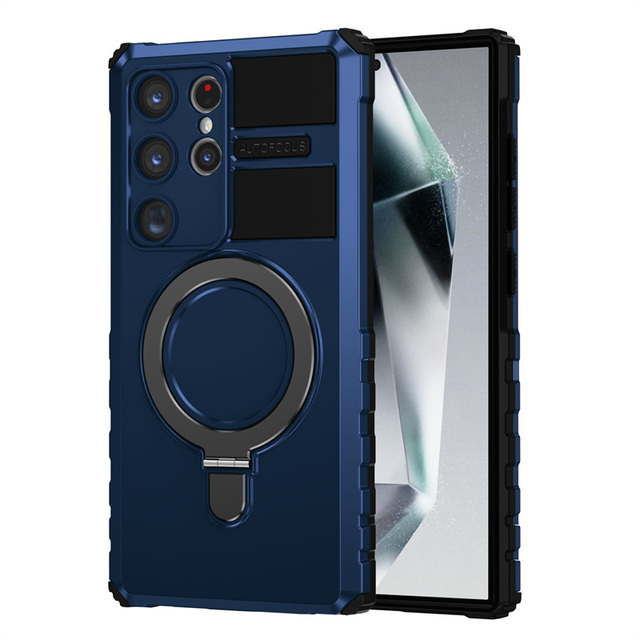 Drop Protection Rotating Kickstand Case for Samsung Galaxy S25 S24 S23 S22 Ultra + Plus S20 FE Hybrid Magnetic Hard Phone Cover