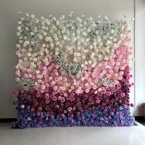 Classic Rose Floral <b>Flower</b> <b>Wall</b> Durable 5D Floral Panel Soft Silk Backdrop For Wedding Ceremony Party <b>Wall</b> Decor - Product Image 1