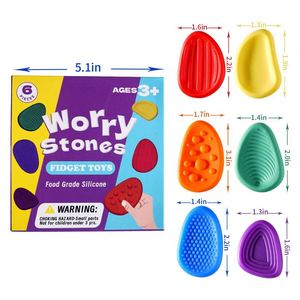 Cheap Fidget Toys for Kids Adults Textured Sensory Silicone Stone for Autism Kids Calming Down Fidget Stress Relief Toys - Product Image 2