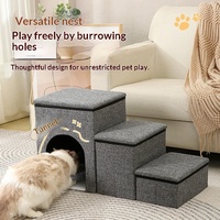 Escalier pliable pour animaux de compagnie Alpet, motif uni, respirant, marches pour chiens, éponge épaisse, échelle pour petits chiens et chats, toutes saisons