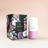 Design de mode bouchon spécial rose 30ml 100ml verre soins de la peau Lotion pompe bouteille ronde soie impression cosmétiques bouteilles avec pompe