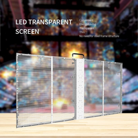 Publicidad interior HD LED Pantalla de vidrio transparente Malla Pantalla LED transparente 3,9mm-7,8mm DJ Video Wall para tienda Ventana Centro comercial