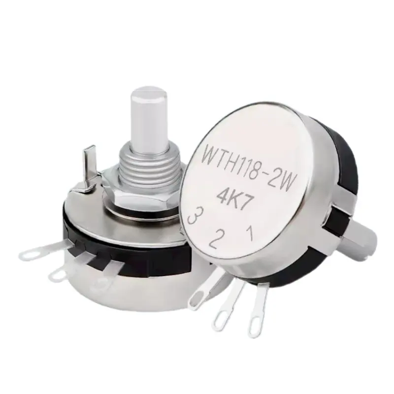 WTH118-2W 100k Dual Gang Potentiometer With Switch Carbon Linear Variable Turn