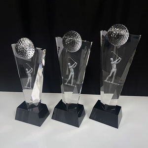 Trofeo deportivo de pelota de golf de cristal transparente - Product Image 4