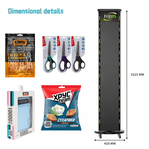 Tủ lạnh nam châm hiển thị đứng bốn mặt bán lẻ hiển thị kệ xoay Pegboard Rack hiển thị với cơ sở quay - Product Image 3