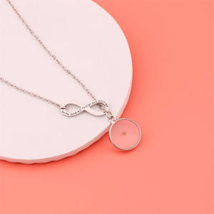 Collar con Colgante de Semilla de Mostaza Grabada con Símbolo de Infinito en Acero Inoxidable, <span class=keywords><strong>para</strong></span> <span class=keywords><strong>Mujer</strong></span>, Resistente al Deslustre, Ideal <span class=keywords><strong>para</strong></span> Bautizo - Product Image 3