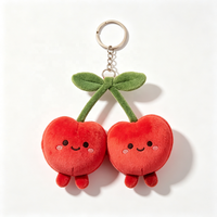 Porte-clés en peluche cerise personnalisé, pendentif fruit en peluche doux, cadeau promotionnel OEM ODM