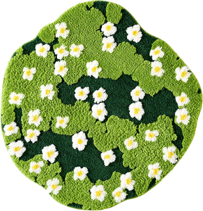 Cute Green Floral <strong>Bath</strong> <strong>Mat</strong> Non Slip Washable Modern Chic Boho Aesthetic Trendy <strong>Funky</strong> Microfiber Shaggy Tufted Grass Rugs - Product Image 6