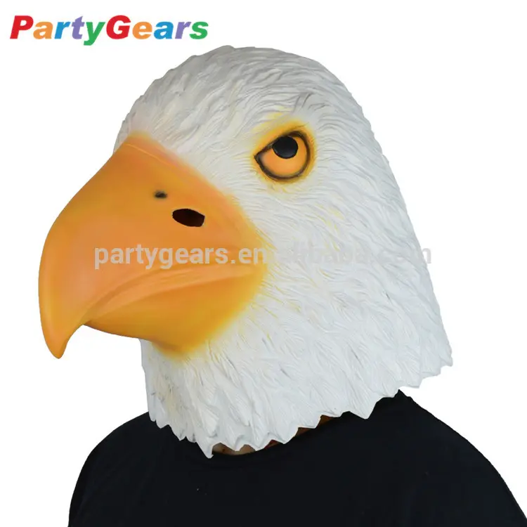 Halloween Party Realistic White Latex Rubber Full Head Hawks Bird Eagle Mask