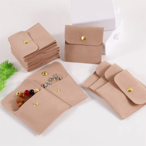 White Microfiber Jewelry Pouch Jewelry Bags With Button, Bracelet Packaging Bags Jewelry Bag,<b>no</b> <b>logo</b> Ready to Ship - Product Image 3
