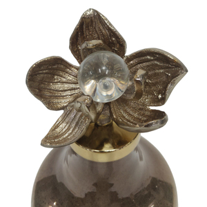 Set di vasi moderni in vetro con eleganti accenti floreali in metallo per soggiorno, camera da letto, ufficio e decorazioni per la casa - Product Image 4