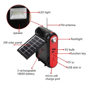 Bombilla de luz flash LED de <span class=keywords><strong>carga</strong></span> <span class=keywords><strong>solar</strong></span> Radio FM 18650 batería para acampar al aire libre luz Altavoz <span class=keywords><strong>solar</strong></span> Bluetooth inalámbrico al aire libre - Product Image 6