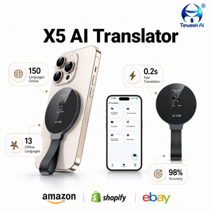 Dispositivo Traductor Inteligente X5, 150 Idiomas, Conversación con <span class=keywords><strong>un</strong></span> Clic, Traducción de Fotos sin Conexión para Ferias Comerciales y Negocios - Product Image 1