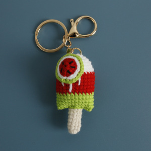 พวงกุญแจไอศครีมแนวผลไม้ถักมือหวานพร้อมโซ่มุกและเครื่องประดับแขวนสวยงาม - Product Image 2