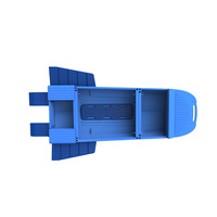 Bateau de pêche pliable en plastique PE pour la surveillance de la qualité de l'eau et les opérations de sauvetage, transport sur toit de voiture, coque robuste, écologique et recyclable