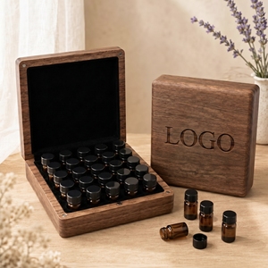 Caja de Almacenamiento de Aceites Esenciales de Madera de Vietnam, Estuche Rectangular Portátil de Nogal para Botellas de Aromaterapia de 1 ml - Product Image 5