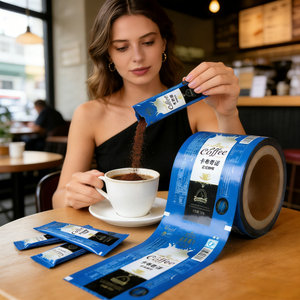 Rollo de Película de Embalaje para Café de Alta Barrera con Película de Sellado Impresa Personalizada para Café en Polvo Fresco - Product Image 1