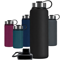 Bouteille isotherme en acier inoxydable 500-1000 ml, gourde classique sous vide avec bouchon sport pour eau, thé, café, jus, boissons chaudes ou froides