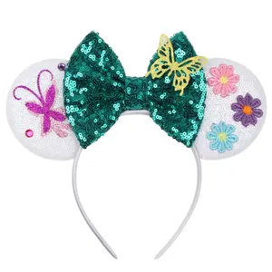 2022 Popular Floral Mouse Ear Gilr's Headband/Hair Clip Fashion Handmade Hair Accessories For Women Headwear Hair Bands