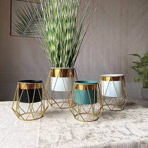 Ornement de bureau de Style nordique, support de fleurs en fer forgé, <span class=keywords><strong>Pot</strong></span> de fleurs en étain en métal - Product Image 2