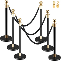 Poteaux de barrière de file d'attente durables de 2 m avec ceintures rétractables, barrière en acier inoxydable, contrôle de foule, séparateurs de ligne, Flexibarrier