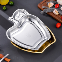 Plateaux de service créatifs en acier inoxydable coréen 304 de qualité alimentaire, assiettes en forme de feuille pour enfants, pour barbecue et usage hôtelier