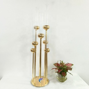 Wholesale Iron Gold Candlestick Home Decoration Wedding Party Event <b>Table</b> Flower Decoration - Product Image 3