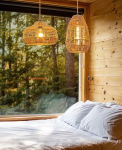 TSINYE Lampes suspendues Rotin Pendentif Lumière Plug In Cordon Pendentif Luminaire Plug In Wall Outlet Pendentif Éclairage - Product Image 6