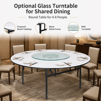 Table pliante de banquet, table de mariage, table ronde, capacité 5 à 12 personnes, design empilable pour économiser de l'espace, idéale pour les hôtels, les banquets, les restaurants, la location
