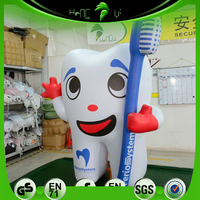 Hongyi jouet géant publicité gonflable dent dessin animé modèle ballons personnalisé gonflage brosse à dents forme ballons pour la Promotion