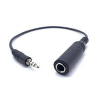 Cable Adaptador de Audio para Auriculares con Micrófono, 4 Secciones, 3.5mm Macho a 6.35mm Hembra