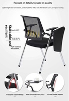 Chaise d'ordinateur pliable et empilable, portable, à pliage rapide, avec structure robuste, pour réunions, visiteurs, expositions et événements
