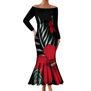 Nuovo abito da donna personalizzato di alta qualità a manica lunga aderente a sirena Samoan Design polinesiano abito da festa a coda di pesce - Product Image 2