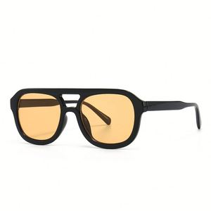 Lunettes de soleil carrées vintage 2025 avec logo personnalisé, grande monture, protection UV400, double pont, style aviateur pour femmes et hommes - Product Image 4