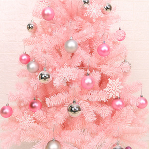 Vente en gros usine : Nouvel ensemble d'arbres de Noël roses tendance (45-210 cm) – Arbre en PVC décoré de flocons de neige et de boules - Product Image 4