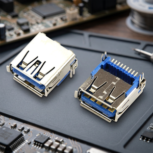 หัวต่อ USB 3.0 แบบตัวเมีย SMT มุมฉาก คุณภาพสูง เทคโนโลยี Ariba  หน้าสัมผัสแบบ Tin Contact  ตัวเรือน LCP+30% ใยแก้ว - Product Image 2