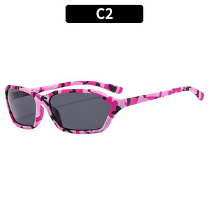 High Quality Premium Sense Ins Sunglasses Vintage Concave Shape <b>White</b> Gold PC <b>Frame</b> UV400 Black Green Lenses - Product Image 5