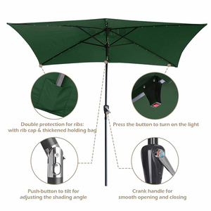 Logo personnalisé de conception OEM, Parasol Commercial de 2M 2.7M 8 pieds 9 pieds avec support/ - Product Image 3