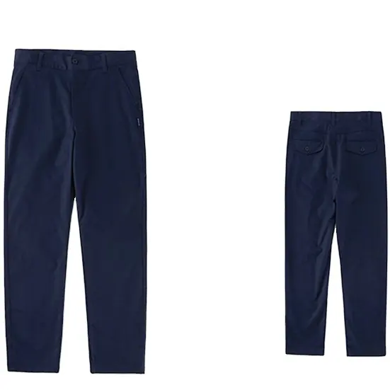 Униформа Kaki для мальчиков, школьные брюки, темно-синий дизайн, растягиваемая ткань 2020, модные детские трикотажные брюки на заказ для школьных От 3 до 18 лет